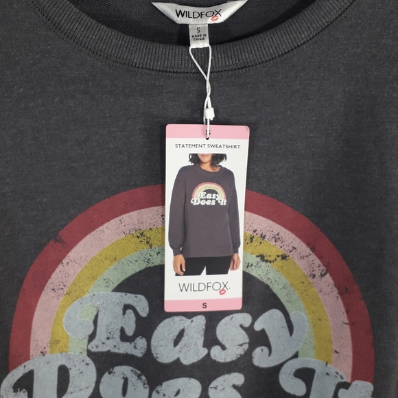 Wildfox | easy does it distressed graphic grey sweatshirt - Picture 9 of 11